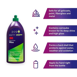 3M 36113 Perfect-it Canuba Boat Wax ครีมเคลือบเงาสีรถ/เรือ สูตรผสมคานูบา เงาฉ่ำ (1qt/ 946ml)