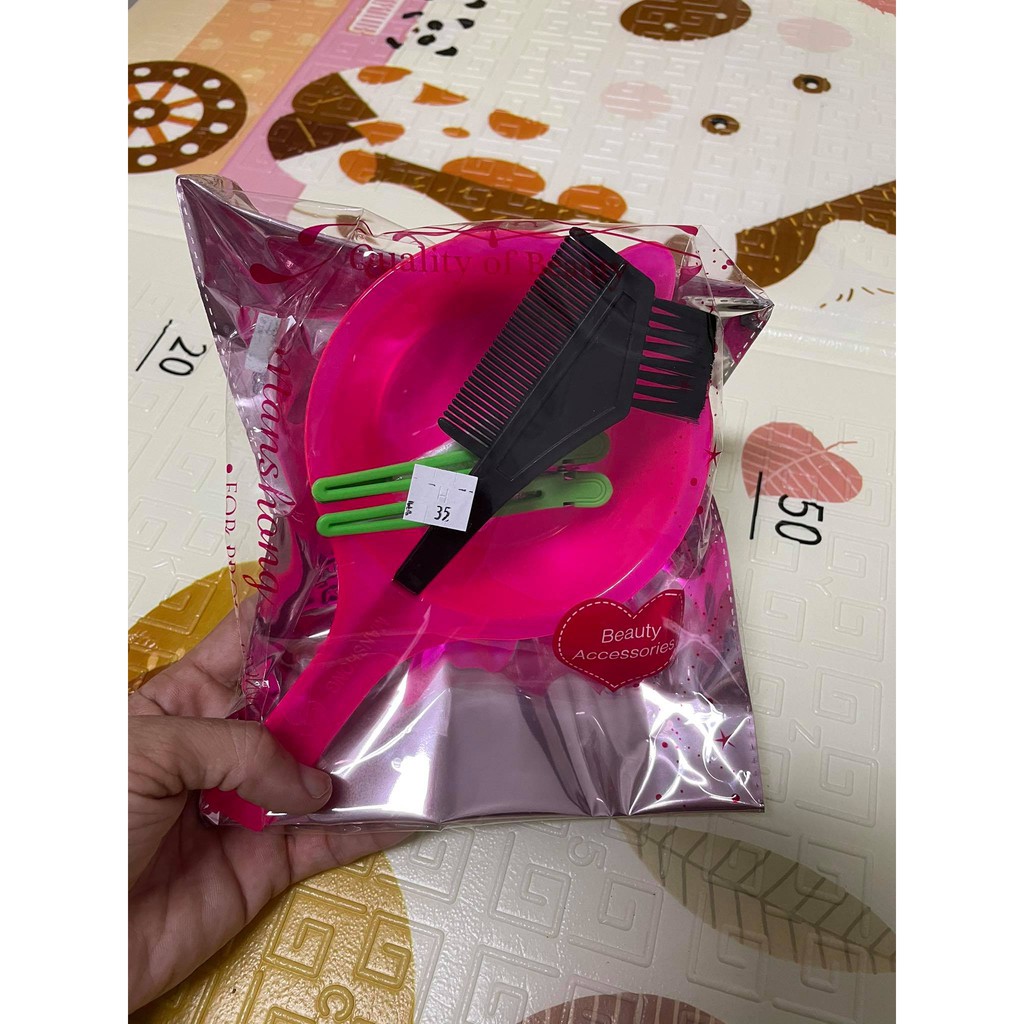 ถ้วยย้อมผมครบชุด แปรง+กิ๊บ+ถุงมือ (5ชิ้น) อย่างดีราคาถูก
