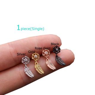 ต่างหูเจาะหูห้อยใบไม้ tragus 16 กรัม 1 ชิ้น