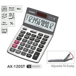 เครื่องคิดเลขตั้งโต๊ะหน้าจอปรับระดับ Casio AX-120ST 12 หลัก ของแท้ ของใหม่ ประกัน 2 ปี CMG