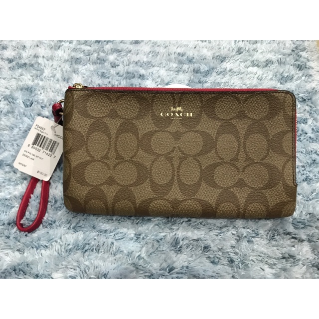 Coach 2 ซิป L สี Bright Pink ของแท้ 💯 %