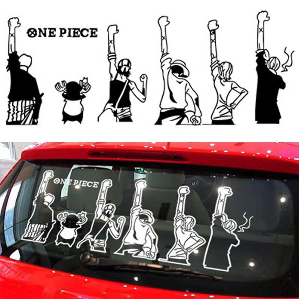 58x23cm One Piece Luffy Zoro Car Decal Say Goodbye Body Door Window กันน้ํา