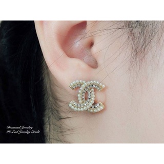 Chanel Earring ต่างหูชาแนล งานเพชร CZ แท้ เพชรละเอียด งานฝัง microsetting งานน่ารักมากก