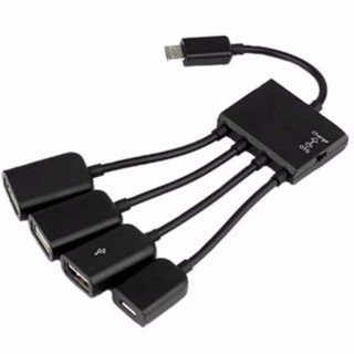 4 Port Micro USB Power Charging OTG Hub Cable