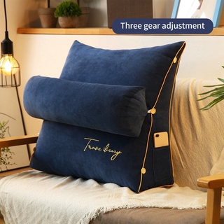 【บลูไดมอนด์】Triangle Reading Pillow Sofa Waist Cushion Embroidery Wedge Backrest Pillow Soft Back Rest Bed Cushion Wedge