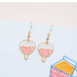 ต่างหูรูปไอติมหัวใจ melt my heart metal earring