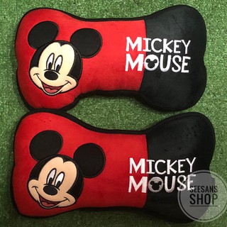 ผ้า(1คู่)MICKEY MOUSE หมอนรองคอ ลายมิกกี้เม้าส์ ลิขสิทธิ์แท้ รุ่นนี้สวยนะคะ