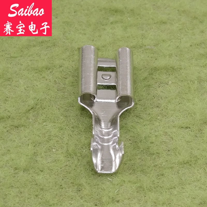 [ราคา 60 ชิ้น] 6.3 ปลั๊กสปริงการเชื่อมต่อเทอร์มินัลเย็นกดเทอร์มินัลแทรก