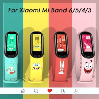 สายนาฬิกาข้อมือซิลิโคนสําหรับ Xiaomi Mi Band 6/5 Xiaomi Miband 4 / 3