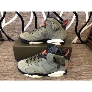 Pk Perfect Travis Scott X Air Jordan 6 "Medium Olive" รองเท้าผ้าใบ