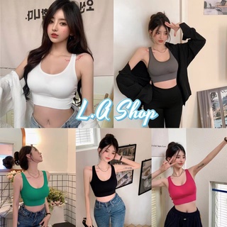 L.A Shop พร้อมส่ง เสื้อกล้ามครอป สายไขว้ด้านหลังดีเทลสายด้านหลังเส้นๆเซ็กซี่มากแม่ "FY7934"