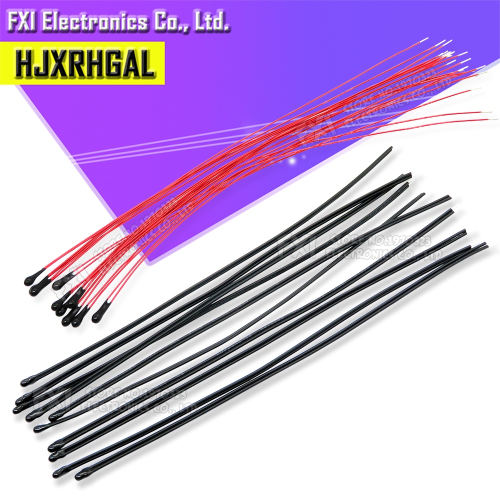 10PCS NTC Thermistor ตัวต้านทานความร้อน MF52B MF52D 10K 100K Probe สาย B3950 B3435 1% 10 ซม.เซ็นเซอร