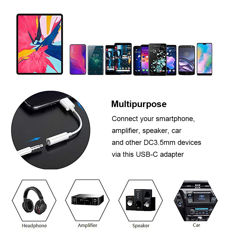 jiaoxing Type-C to 3.5mm Earphone cable Adapter usb 3.1 Type C USB-C