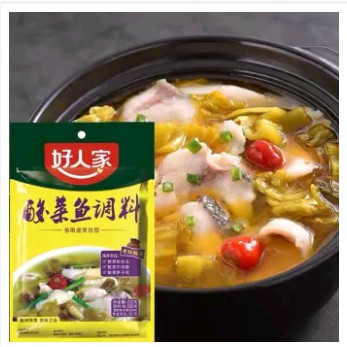 E16เครื่องปรุงรส ซุปปลาผักกาดดองหม้อไฟ好人家酸菜鱼ขนาด220gข้างในซอง มีเครื่องปรุงและผักกาดดองทำง่ายไม่ยุ่งยาก รสชาติหอมอร่อยระ