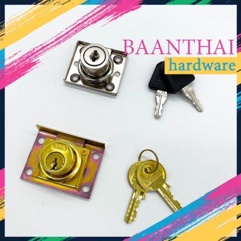 กุญแจลิ้นชัก สีเงิน/ทอง กุญแจล็อคลิ้นชัก ล็อคตู้บานเลื่อน กุญแจตู้ ล็อกลิ้นชัก