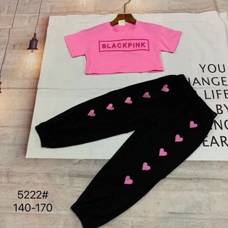 ชุดblack pink ชุดฮิปฮอป ชุดเอวลอย ชุดเต้น ชุดแฟชั่นเด็กผู้หญิง ราคาถูกอายุ3-10ปี พร้อมส่ง（ส่งจากกรุงเทพ)💗