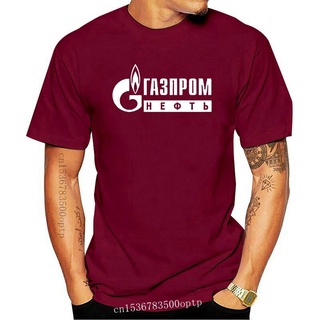 เสื้อยืดผ้าฝ้ายพิมพ์ลายแฟชั่น เสื้อยืดแขนสั้น คอกลม พิมพ์ลาย Gazprom Russia สีดํา สําหรับผู้ชาย 2022