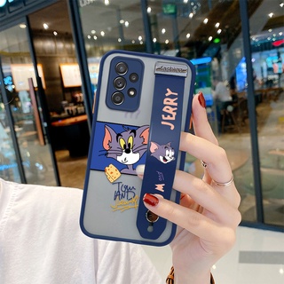 เคสโทรศัพท์มือถือ แบบใส ขอบนิ่ม ลายการ์ตูนแมว Naughty Cheese Tom สําหรับ Samsung Galaxy A52 A52s A72 A32 A42 M42 A22 M22 A12 M12 4G 5G