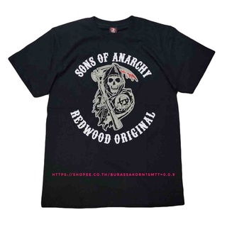 คอตต้อนคอกลม❉ஐ﹍เสื้อยืด Sons of Anarchy Red wood originalS-5XL