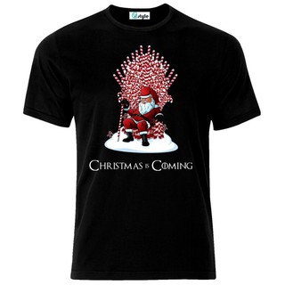 เสื้อยืดผ้าฝ้าย เสื้อยืดคริสต์มาสCristmas Christmas Is Comming Santa Claus Weinachten Men T Shirt Summer