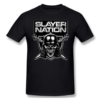 เสื้อยืดลําลอง คอกลม ลาย Slayer Nation สีดํา สําหรับผู้ชาย