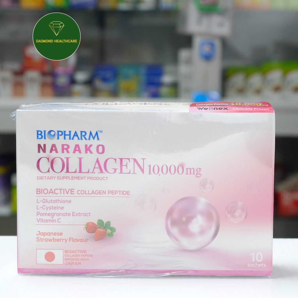 (10 ซอง แถมฟรีอีก 2 ซอง) Narako Collagen นาราโกะ คอลลาเจน 10,000 มก.