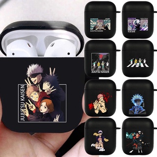 เคสหูฟังบลูทูธ ซิลิโคน ลายการ์ตูนอนิเมะ สีดํา สําหรับ Airpods 3 2 1 Pro