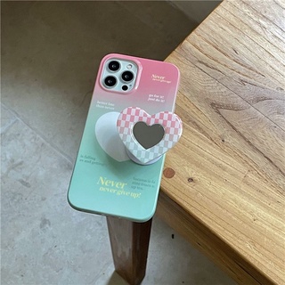 เคส สำหรับ ไอโฟน ไอโฟน 13 เคสนิ่ม พร้อมส่งจากไทย 11 12 13 X MAX XR  7+ 8PLUS ไอริงหัวใจชมพูมิ้น TPU-S1159