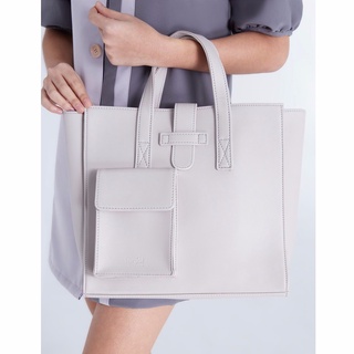 กระเป๋าหนังหิ้ว โน๊ตบุ้ค เอกสาร สีเทา Tanjai Original Tote Bag