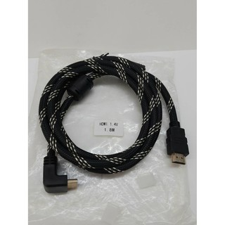 สายจอ HDMI แบบงอ 1.8 เมตร 1.4V สายถัก  สายหนา เส้นใหญ่ สัญญานดี แข็งแรงทนทาน