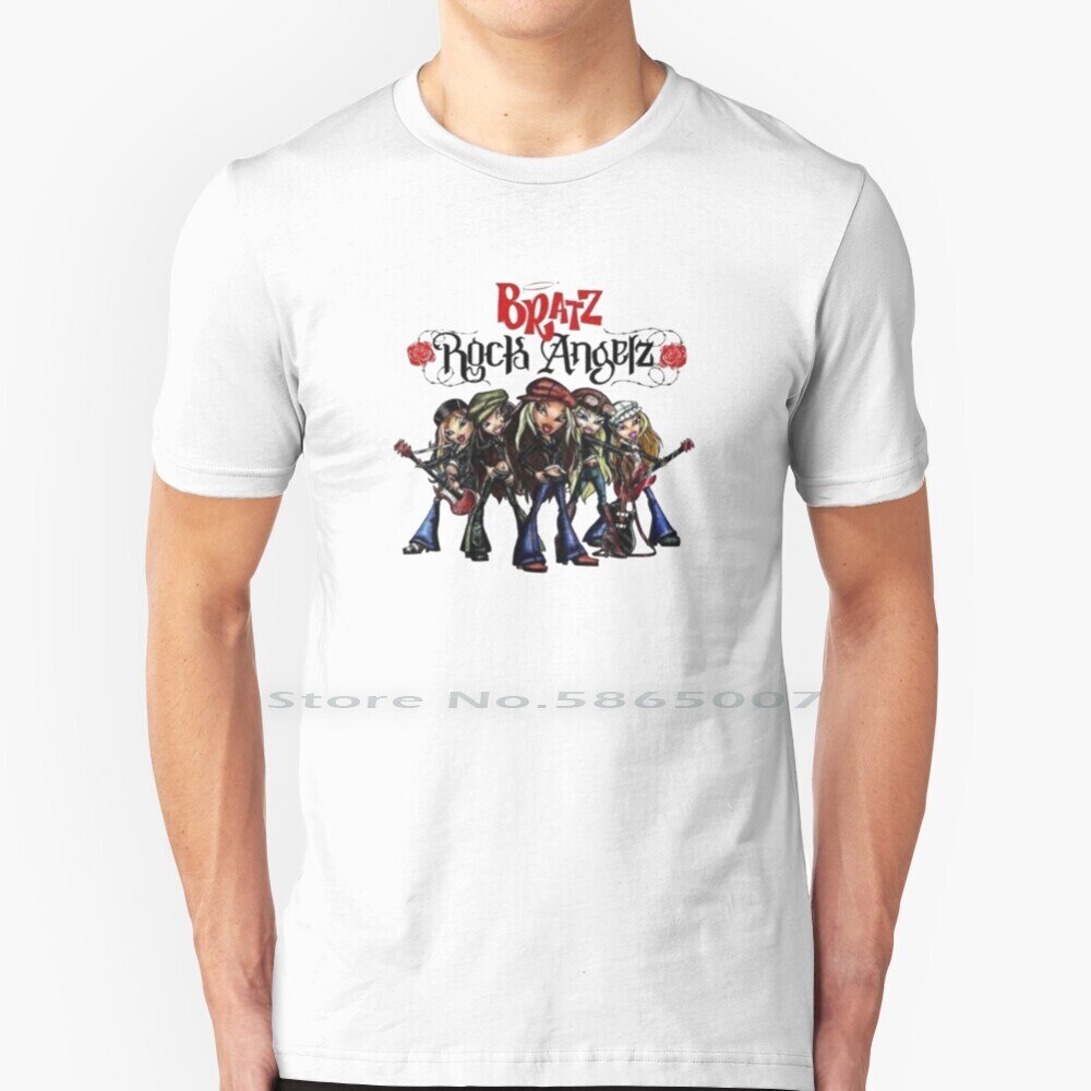 Bratz Rock Angelz T เสื้อ 100% Cotton Bratz Angelz 2000s Y2k Yasmin Cloe หยก Sasha Bratz ตุ๊กตา Vint