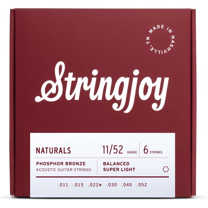 Stringjoy Naturals 11/52 Phosphor Bronze​ Acoustic​ Guitar​ Strings​ สายกีตาร์โปร่ง​ **US Made**