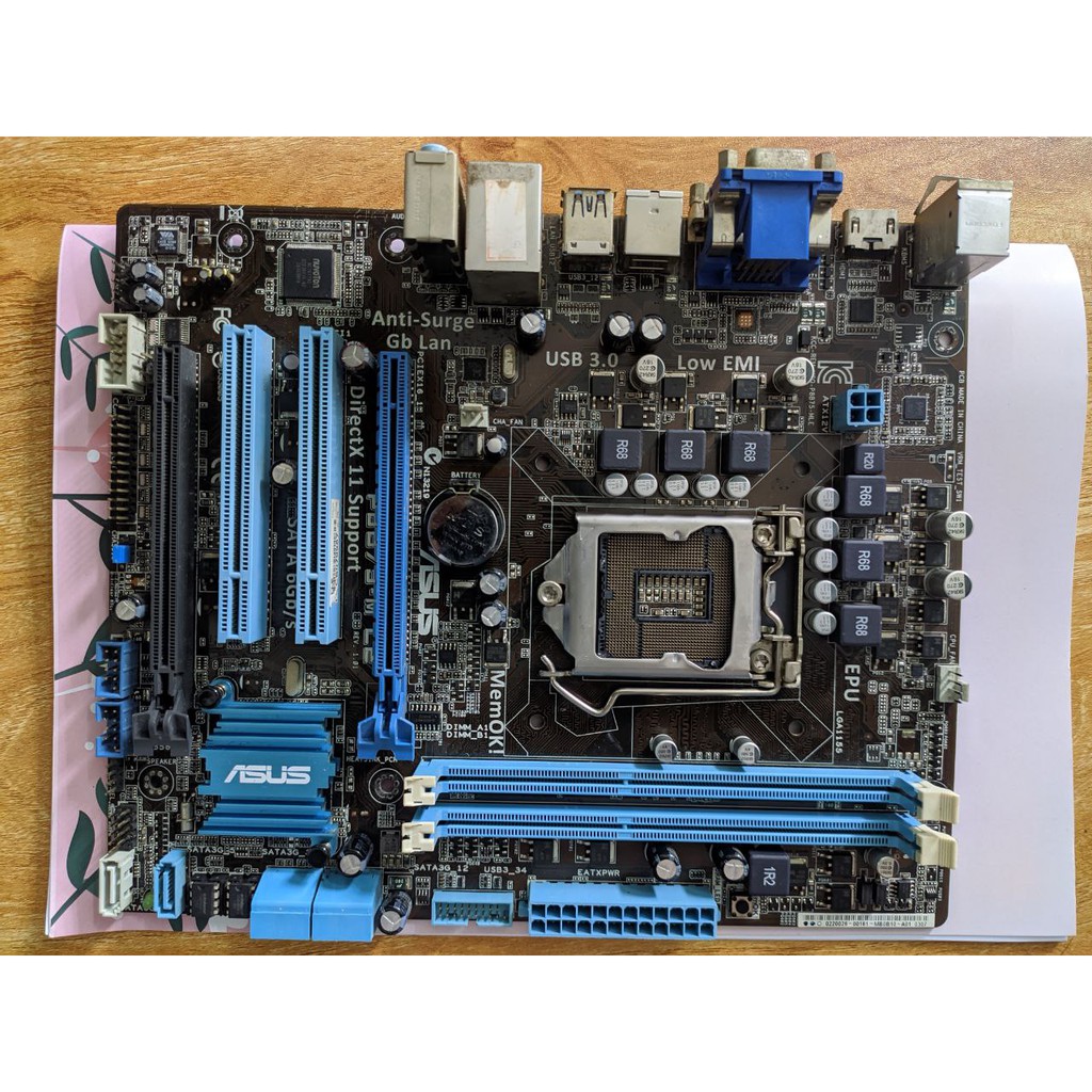 [มือสอง] Asus P8B75-M LE Intel B75 ชิปเซ็ตเมนบอร์ด LGA 1155 เมนบอร์ด microATX