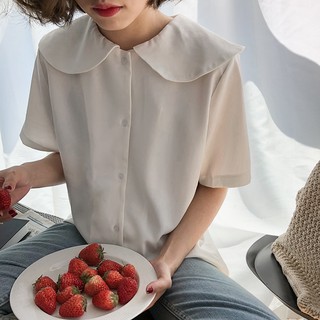 เสื้อเชิ้ตคอบัวสีพื้น