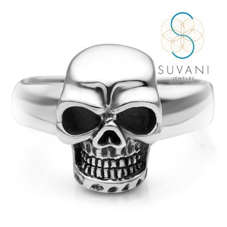 SUVANI แหวนเงินแท้ 92.5% แหวนหัวกะโหลก ไซส์ 7-9