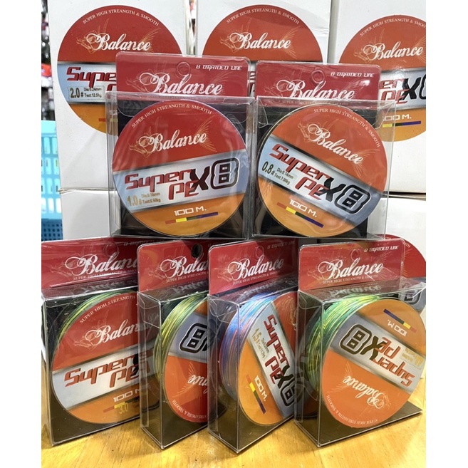 สายPEx8_Balance_100m_Multicolor #สายพีอี_x8_Balance_Super_PE SUPER HIGH STREANGTH & SMOOTH 8 BRAIDED