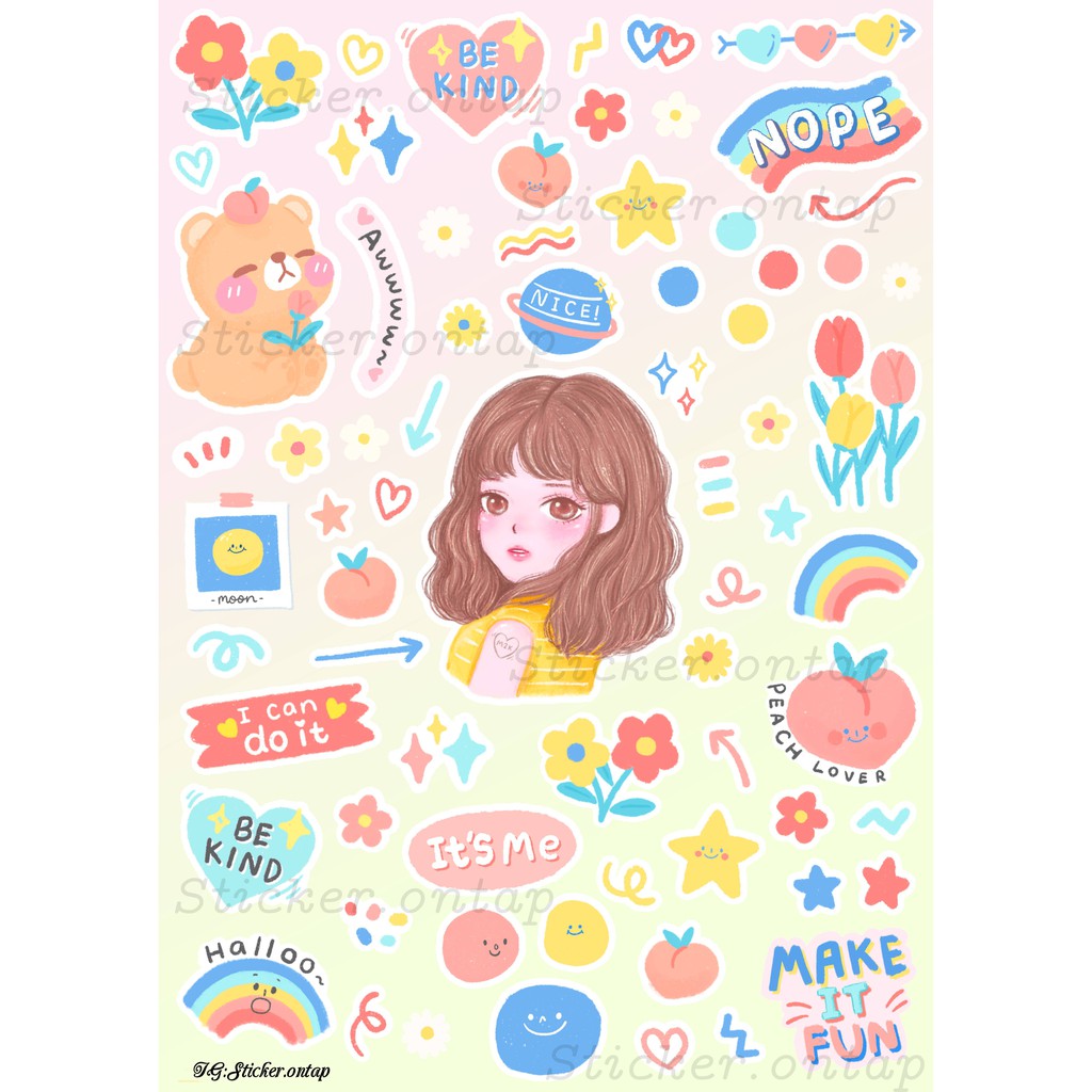 สติ๊กเกอร์ลาย 183. girly sweet (Diecut & No Diecut)