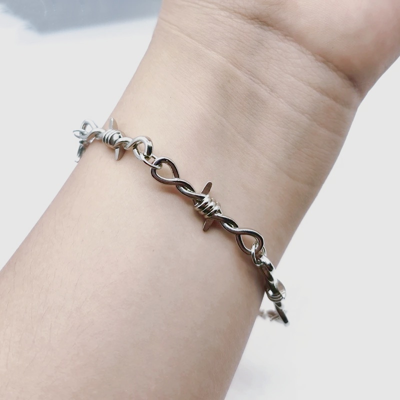 เครื่องประดับ สร้อยข้อมือ โชคเกอร์ ลวดหนาม สไตล์พังก์ โกธิค กอธิค สําหรับทุกเพศ ทุกวัย 1 ชิ้น