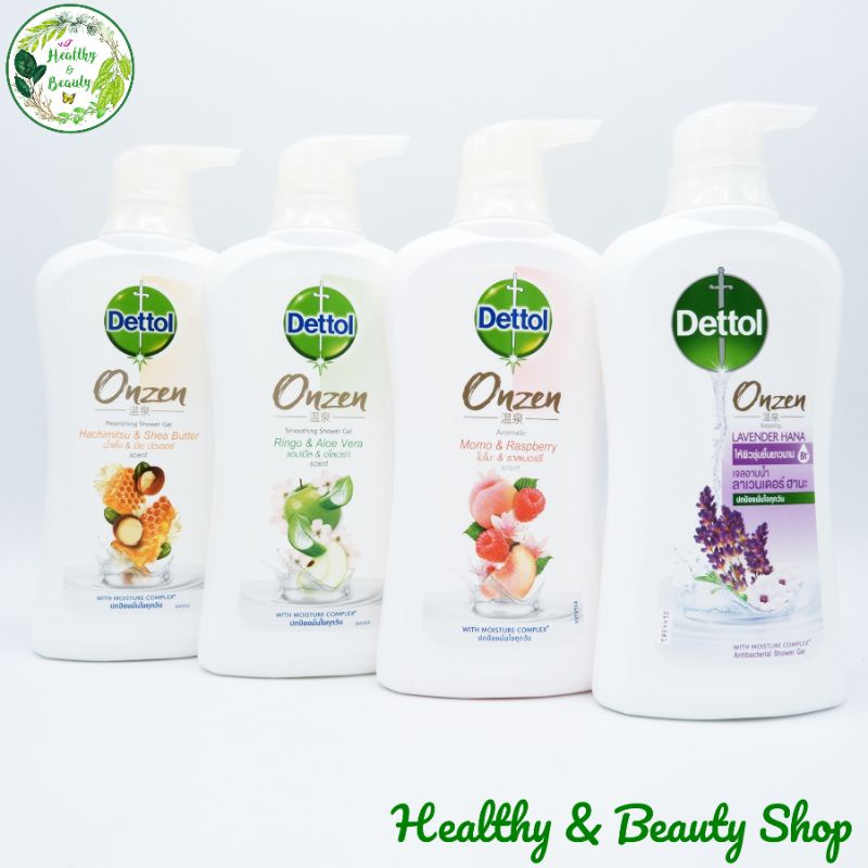 Dettol Onzen เดทตอล ออนเซ็น เจลอาบน้ำแอนตี้แบคทีเรีย ขนาด 500 กรัม (ขวดปั๊ม)