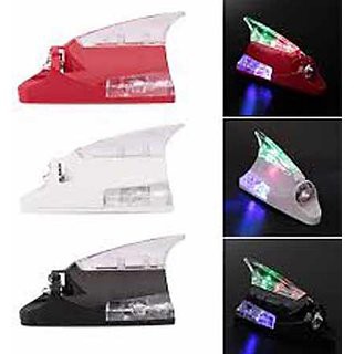 ไฟรถยนต์ Car Wind Power Shark Fin Shaped LED Warning Flashing Light Lamp ไฟเตือนป้องกันท้ายรถ