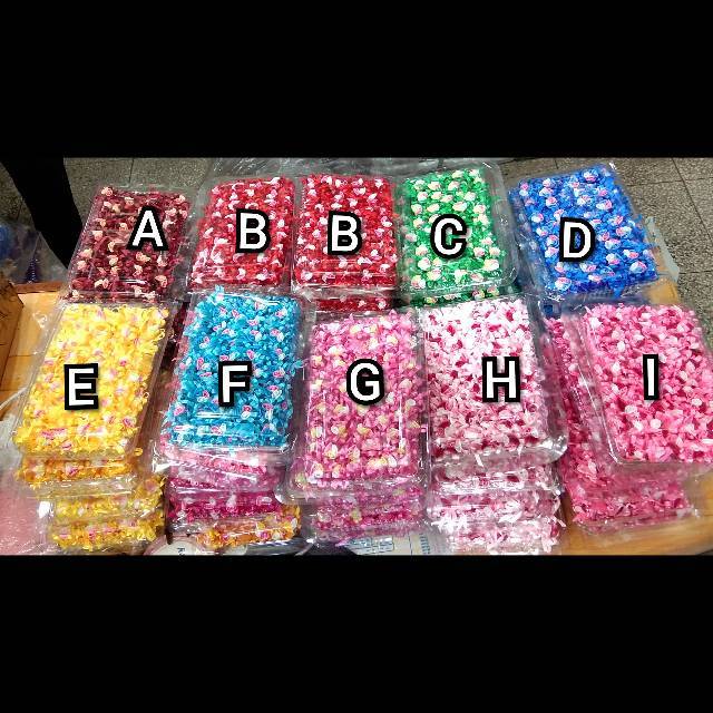 HIJAU MERAH ริบบิ้นที่ระลึกดอกไม้เล็ก B3K แพ็ค 144 ชิ้น gross แดง เหลือง น้ําเงิน เขียว ชมพู น้ําตาล