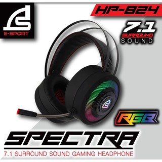 หูฟังเกมมิ่ง SIGNO E-Sport Spectra HP-824 มีไฟ RGB ระบบเสียง 7.1