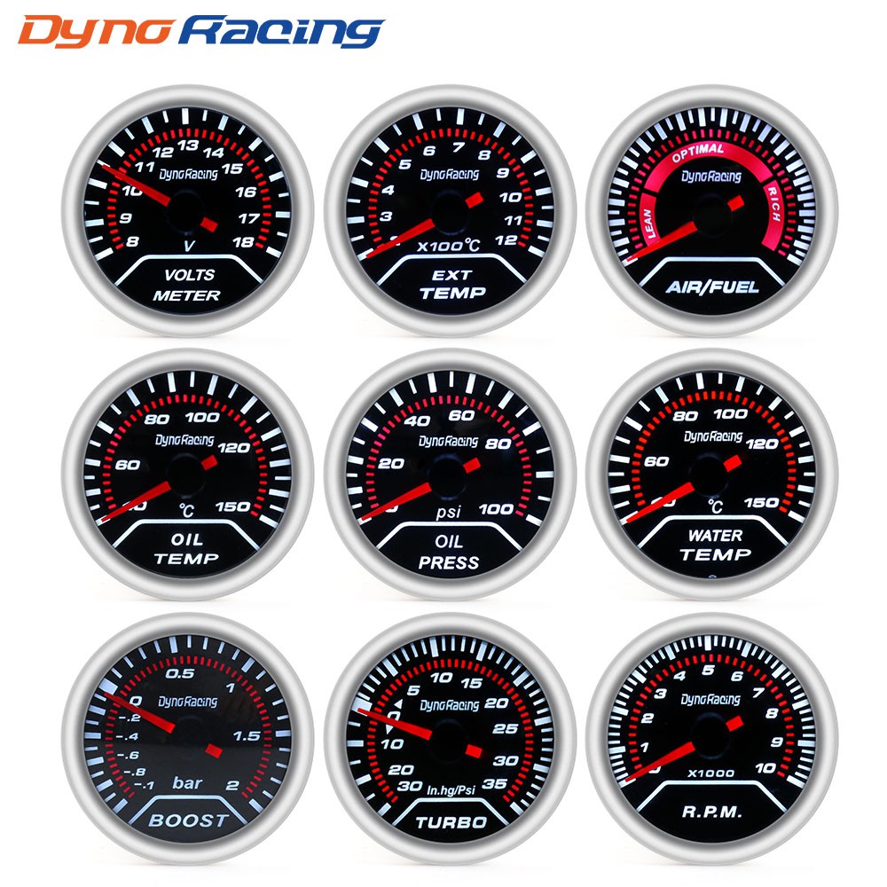 Dynoracing 2" 52mm รถ boost gauge bar psi น้ําเทมเปอร์แก๊สไอเสีย น้ํามันอุณหภูมิกด Air การใช้วัดโวลต์มิเตอร์ เครื่องวัดวามเร็ว