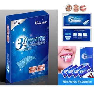 แผ่นฟอกฟันขาว 3d white strips แผ่นแปะฟอกฟัน ( 1กล่องมี14ซอง ) แผ่นฟอกฟันขาว3d ของใหม่ ขายดี แผ่นแปะฟันขาว แค่แปะฟันขาว
