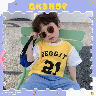 QKshop 🌻เสื้อเด็กผู้ชายสุดเท่ห์ สกรีนลายอีกษรใส่แล้วน่ารักสุดๆ เอ็นดูววว🕶 คุณพ่อคุณแม่พลาดไม่ได้แล้ว ลองเล้ยย☁️