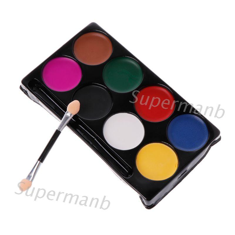 ชุดสีเพ้นท์ร่างกาย และใบหน้า หลากสี ล้างออกได้ สําหรับแต่งหน้า 8 สี