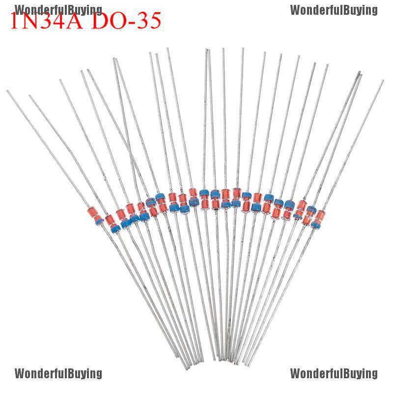 Swank เครื่องตรวจจับไดโอด AM FM คริสตัล 1N34A DO-35 20 ชิ้น