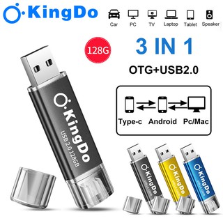 USB Kingdo 32GB/64GB/128GB 2 in1 USB 2.0 OTG Memory Stick Drive Storage U Disk สำหรับ OTG และ Phone PC