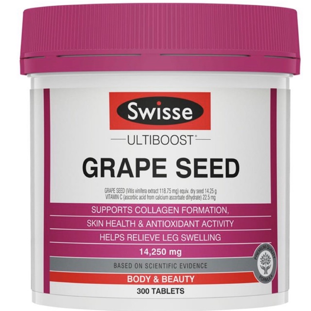 ของแท้💯% Swisse Grape Seed 14,250mg 300เม็ด