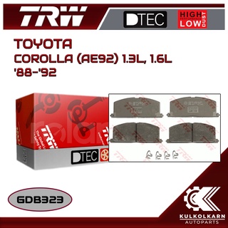 ผ้าเบรคหน้า TRW สำหรับ  COROLLA (AE92) 1.3L, 1.6L 88-92 (GDB323)